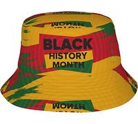 Chapeau De Pêcheur Mois De L'Histoire des Noirs 2023 Chapeaus De Soleil Vintage Bucket Hat Classique Chapeaus De Seau pour Camping Plage Outdoor