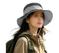 Chapeau de pêcheur unisexe à séchage rapide avec mentonnière réglable, protection UV UPF50+ à large bord pour la pêche, la randonnée, le camping, l'extérieur (A)