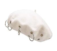 Chapeau de peintre en fer tendance punk spectacle petit octogonal sauvage pour l'automne et l'hiver au quotidien pour promener le chien pour adultes, hommes, femmes, enfants, blanc, tout-petit