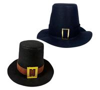 Chapeau de pèlerin - Couvre-chef réglable de Thanksgiving | Costume de vacances puritain Chapeau haut de forme | Cosplay École Jeux Photoshoot Festivals Fêtes Réunions de famille Accessoires de vacanc