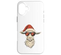 Chapeau de Père Noël Amusant et Mignon en Forme de chèvre Coque pour iPhone 16 Plus