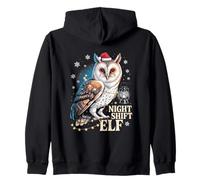Chapeau de Père Noël Amusant Motif Lutin de Nuit Sweat à Capuche