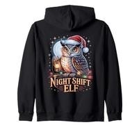 Chapeau de Père Noël Amusant Motif Lutin de Nuit Sweat à Capuche