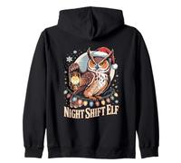 Chapeau de Père Noël Amusant Motif Lutin de Nuit Sweat à Capuche