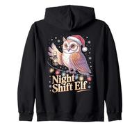 Chapeau de Père Noël Amusant Motif Lutin de Nuit Sweat à Capuche
