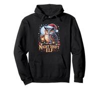 Chapeau de Père Noël Amusant Motif Lutin de Nuit Sweat à Capuche
