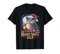 Chapeau de Père Noël Amusant Motif Lutin de Nuit T-Shirt