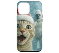 Chapeau de Père Noël Amusant pour Chat Yeti Noël Meme Cool Selfie Coque pour iPhone 12 Pro Max