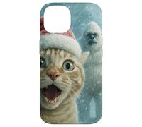 Chapeau de Père Noël Amusant pour Chat Yeti Noël Meme Cool Selfie Coque pour iPhone 14