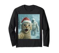 Chapeau de Père Noël Amusant pour Chat Yeti Noël Meme Cool Selfie Manche Longue