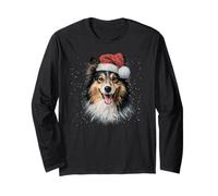 Chapeau de Père Noël Amusant pour Chien de Berger Shetland Manche Longue