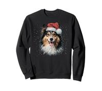 Chapeau de Père Noël Amusant pour Chien de Berger Shetland Sweatshirt