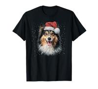 Chapeau de Père Noël Amusant pour Chien de Berger Shetland T-Shirt