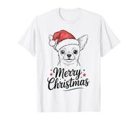 Chapeau de Père Noël Amusant pour Chihuahua Merry Christmas T-Shirt
