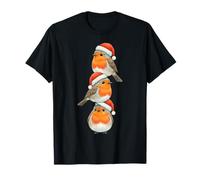 Chapeau de Père Noël avec Motif Rouge-Gorge européen T-Shirt