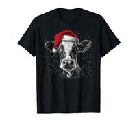 Chapeau de Père Noël avec Vache drôle pour Amoureux des Animaux T-Shirt