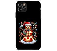 Chapeau de Père Noël Bonhomme de Neige Pizza Fast Food Merry Christmas Party Coque pour iPhone 11 Pro Max