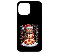 Chapeau de Père Noël Bonhomme de Neige Pizza Fast Food Merry Christmas Party Coque pour iPhone 13 Pro Max