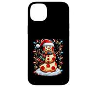Chapeau de Père Noël Bonhomme de Neige Pizza Fast Food Merry Christmas Party Coque pour iPhone 14 Plus