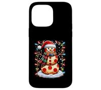 Chapeau de Père Noël Bonhomme de Neige Pizza Fast Food Merry Christmas Party Coque pour iPhone 14 Pro Max