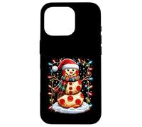 Chapeau de Père Noël Bonhomme de Neige Pizza Fast Food Merry Christmas Party Coque pour iPhone 16 Pro
