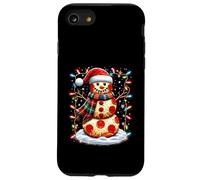Chapeau de Père Noël Bonhomme de Neige Pizza Fast Food Merry Christmas Party Coque pour iPhone SE (2020) / 7/8