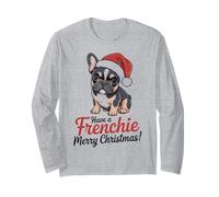 Chapeau de Père Noël Bouledogue français Have a Frenchie Merry Christmas Manche Longue