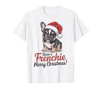 Chapeau de Père Noël Bouledogue français Have a Frenchie Merry Christmas T-Shirt