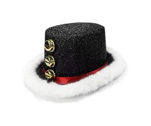 Chapeau De Père Noël - Chapeaux De Noël, Chapeau De Noëls À Bords Rugueux, Couvre-chef Du Père Noëls Avec Peluches Blanches Et 3 Cloches | Couvre-chefs Festifs Classiques | Accessoire De Fête Parfait