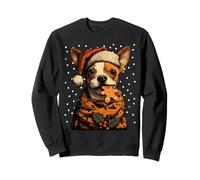 Chapeau de Père Noël Chihuahua de Noël en Pain d'épices Cookie Snowy Dog Sweatshirt