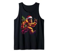 Chapeau de Père Noël Cool Bigfoot Lumières de Noël festives Vacances Hommes Débardeur