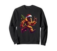 Chapeau de Père Noël Cool Bigfoot Lumières de Noël festives Vacances Hommes Sweatshirt