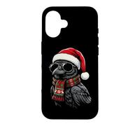 Chapeau de Père Noël Corbeau écharpe Lunettes de Soleil Nuances Amant Coque pour iPhone 16