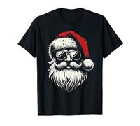 Chapeau de Père Noël élégant à la mode barbe et nuances de Noël T-Shirt