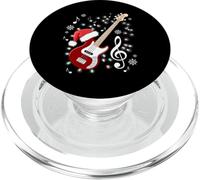 Chapeau de Père Noël en Forme de Guitare Basse avec Notes de Musique PopSockets PopGrip pour MagSafe