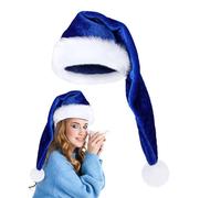 Chapeau de Père Noël en peluche extra long - 75 cm Chapeaux de Noël, Peluche, Casquette de PèreNoël | Velours doux unisexe avec garniture en fourrure blanche moelleuse, utilisation pour les fêtes