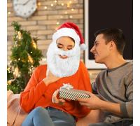 Chapeau de Père Noël et barbe, ensemble perruque et barbe de Père Noël | Perruque et de Cosplay | Costume de Barbe Blanche Costume de, Respirant et Confortable pour la P