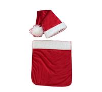 Chapeau de Père Noël et poche pour photographie - Accessoire photo de Noël - Costume en polyester pour bébés de 0 à 4 semaines - Accessoires photo pour nouveau-né - Thème de Noël