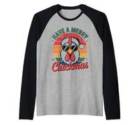 Chapeau de Père Noël « Have A Merry Cluckmas Christmas » Manche Raglan