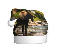 Chapeau de Père Noël imprimé cerf ours élan pour adulte femme homme chapeau de Noël chapeau de Noël pour le Nouvel An fête festive