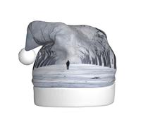 Chapeau de Père Noël imprimé Snow Falling In The Park pour adultes, femmes et hommes, chapeau de Noël pour fête du Nouvel An