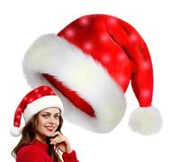 Chapeau de Père Noël LED - Chapeau lumineux en peluche - Accessoire de cosplay - Classique pour le Nouvel An, fête de Noël