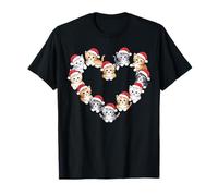 Chapeau de Père Noël Mignon pour Amoureux des Chats en Forme de cœur pour Femme T-Shirt