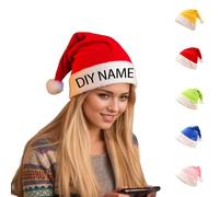 Chapeau de Père Noël personnalisé - Casquette de Noël en fausse fourrure rouge douce, chapeau de Père Noël classique personnalisé pour les vacances, accessoire photo et costume de fête personnalisé