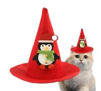 Chapeau De Père Noël pour Chien - Festif Ajustable Mignon Drôle,Chapeau De Déguisement Pointu pour Grand Chien - pour Dragon Barbu Moyen Grand Petit Fête Célébration Hiver Séance Photo