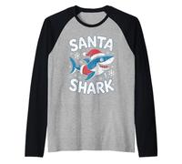 Chapeau de Père Noël Requin Amusant Manche Raglan