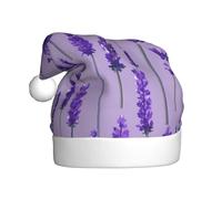 Chapeau de Père Noël Tampon Lavande Accessoire de Costume pour Noël, Nouvel An, Fêtes de Vacances
