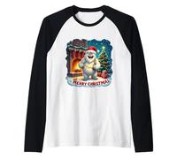 Chapeau de Père Noël Yeti Abominable Bonhomme de Neige pour Enfants Manche Raglan