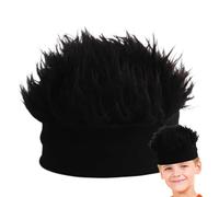 Chapeau De Perruque Hip-hop - Chapeau À Poils Pointus Tricotés, Style Réaliste | Accessoire Élastique À Cheveux Courts, Idéal Pour Cosplay Ou Pour Un Usage Quotidien, Ajoute Une Touche Unique À Votre