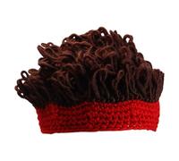 Chapeau de perruque pour bébé - Laine de coton de haute qualité, extension de queue de cheval noire, chapeau de perruque artificielle | Bonnet tricoté fait à la main Haat avec dreadlocks pour en